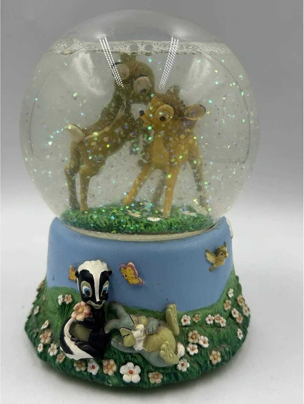 Disney Enesco Bambi & Feline Waltz of the Flowers Musical Snow Globe